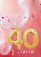 verjaardag kaart leeftijden 40 vrouw ballonnen